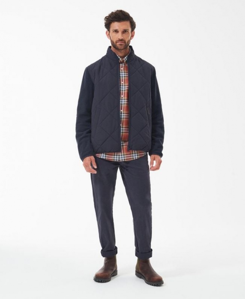 Navy Men Barbour Hybrid Fleece | US-3215MUFBE