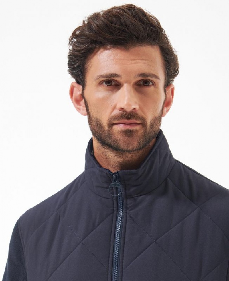 Navy Men Barbour Hybrid Fleece | US-3215MUFBE