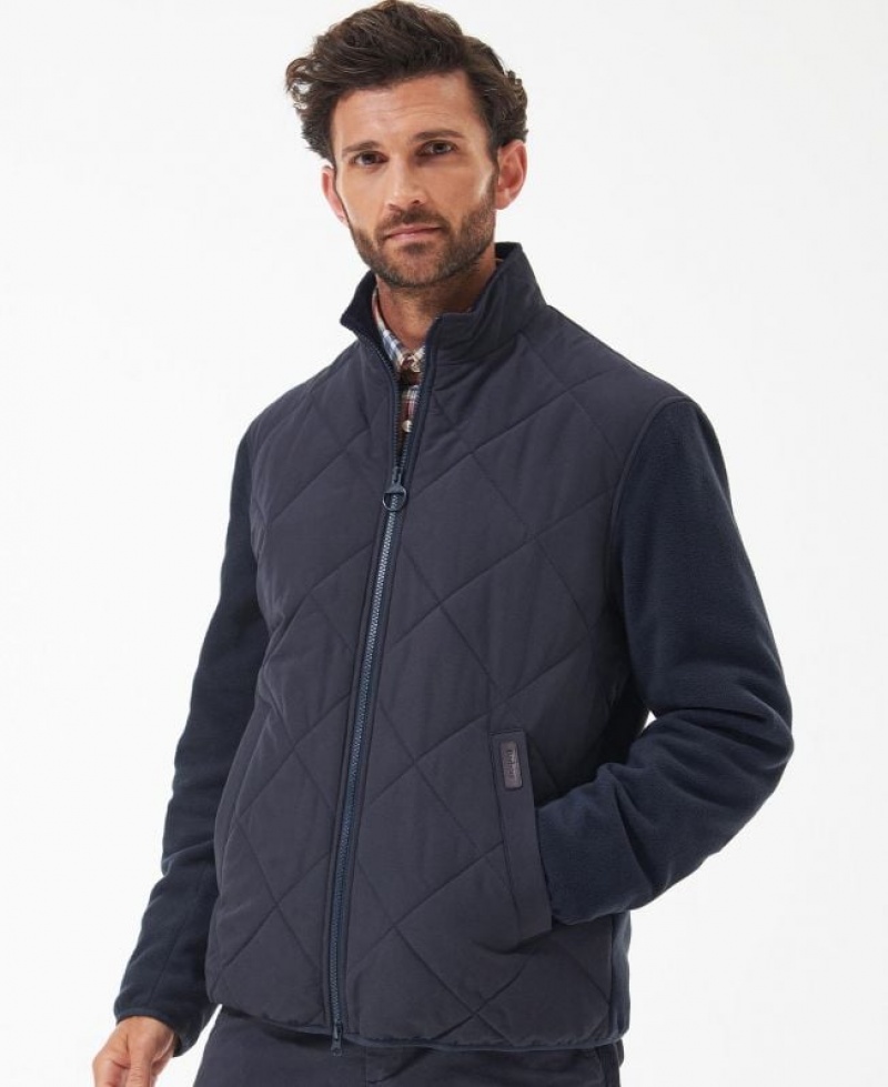 Navy Men Barbour Hybrid Fleece | US-3215MUFBE