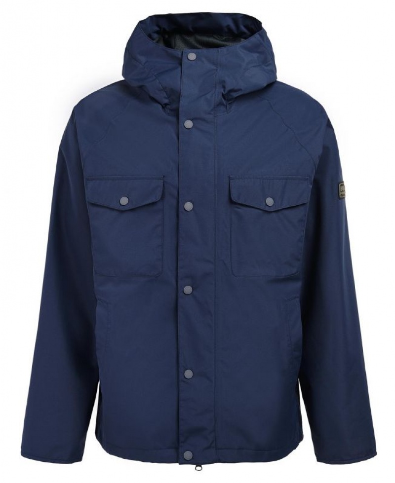 Navy Men Barbour International Abbots Waterproof Jacket | US-9843BFIDW