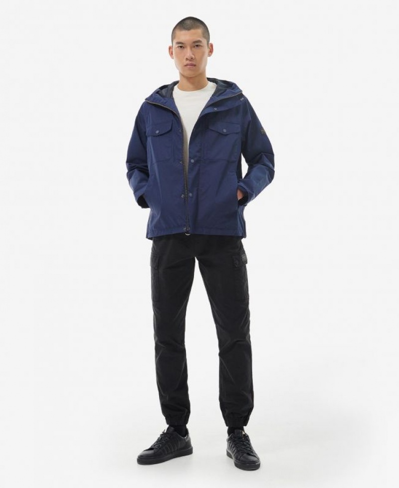 Navy Men Barbour International Abbots Waterproof Jacket | US-9843BFIDW