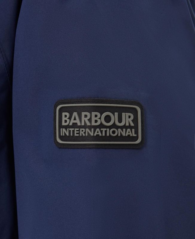 Navy Men Barbour International Abbots Waterproof Jacket | US-9843BFIDW