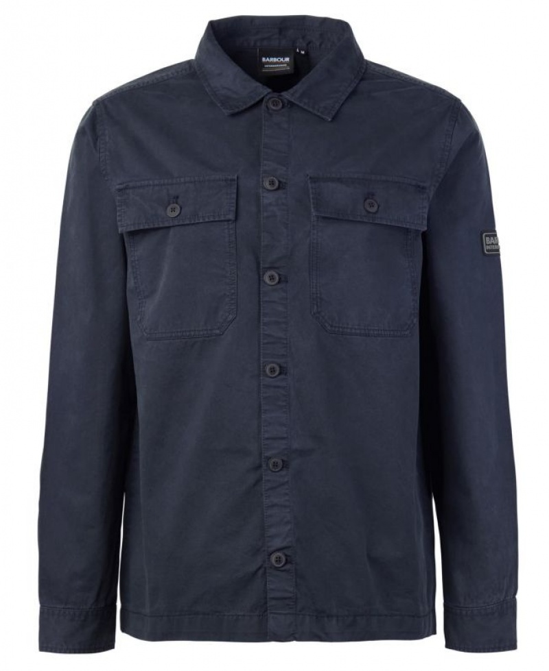 Navy Men Barbour International Adey Overshirt | US-5261YVGJX