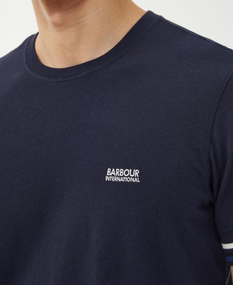 Navy Men Barbour International Cooper T-Shirts | US-7948NPBHI