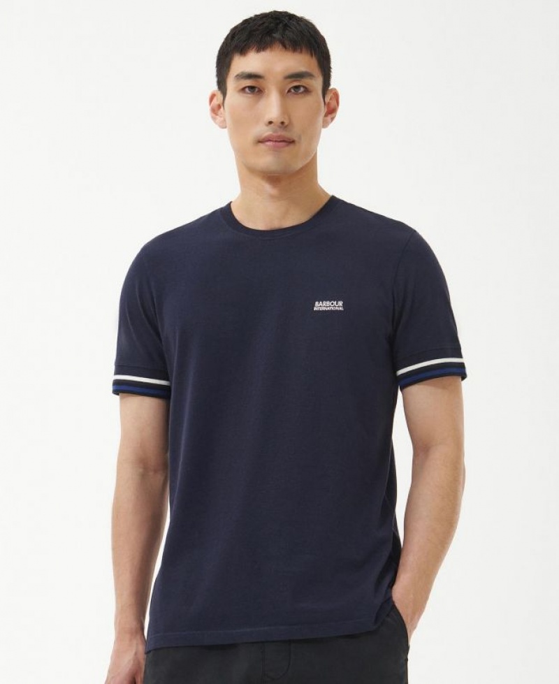 Navy Men Barbour International Cooper T-Shirts | US-7948NPBHI