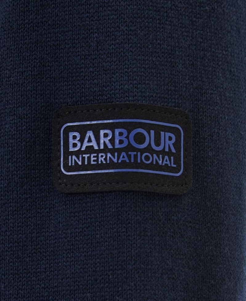 Navy Men Barbour International Cotton Crew Neck Sweater | US-1504DEUQC