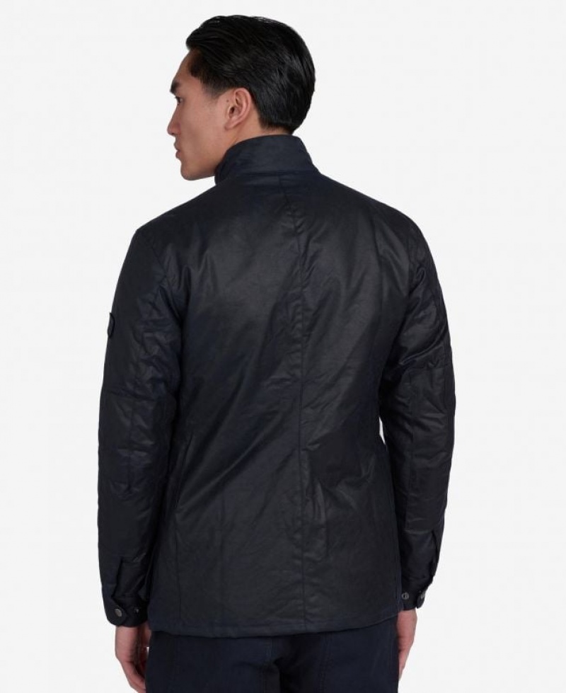 Navy Men Barbour International Duke Waxed Jacket | US-7280SLIRU