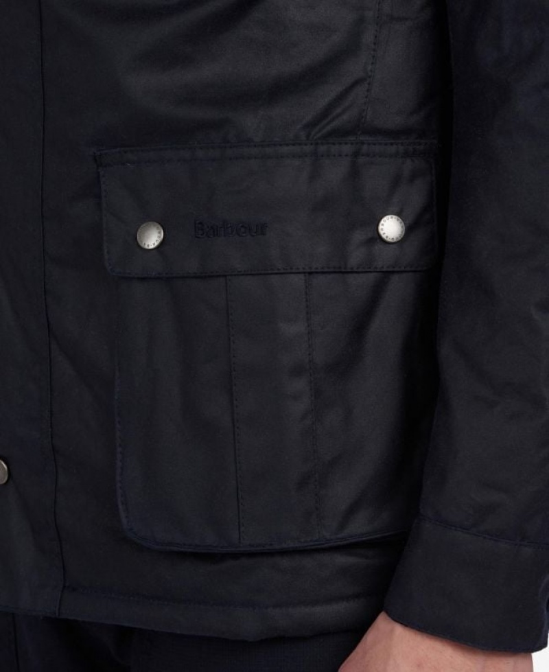 Navy Men Barbour International Duke Waxed Jacket | US-7280SLIRU