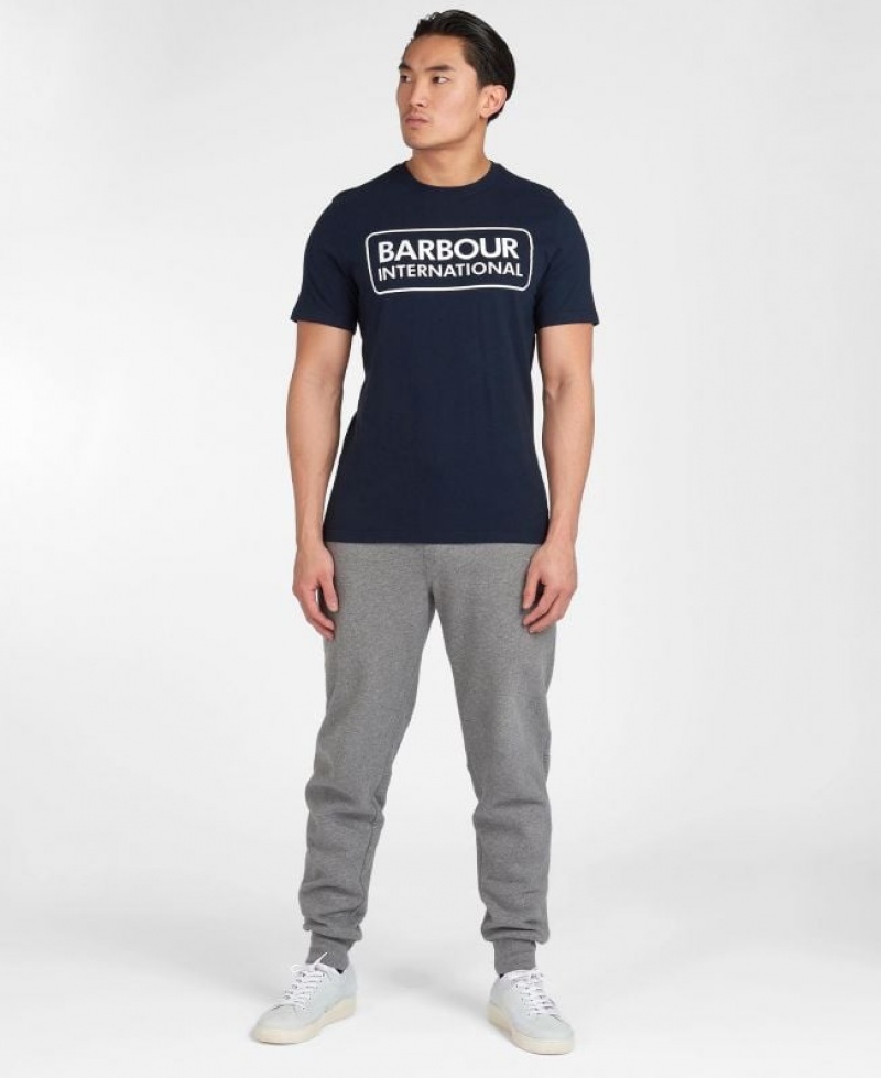 Navy Men Barbour International International Graphic T-Shirts | US-3104UEHLI