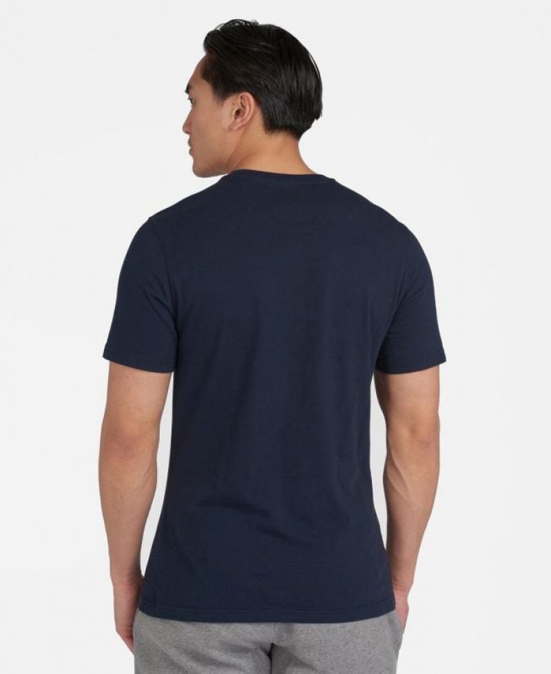 Navy Men Barbour International International Graphic T-Shirts | US-3104UEHLI