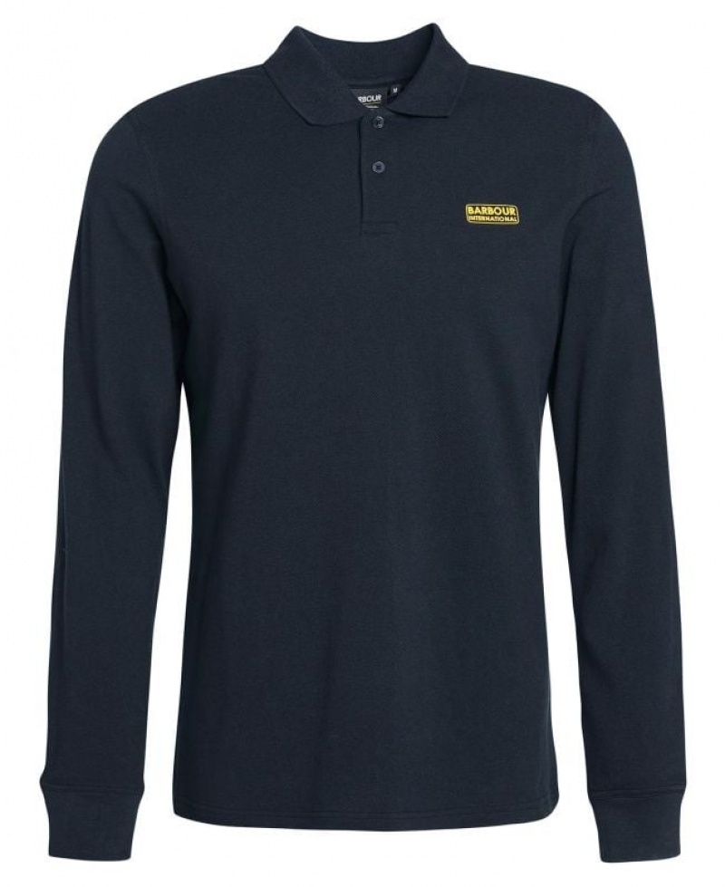 Navy Men Barbour International Polo Shirt | US-4238PMIOU