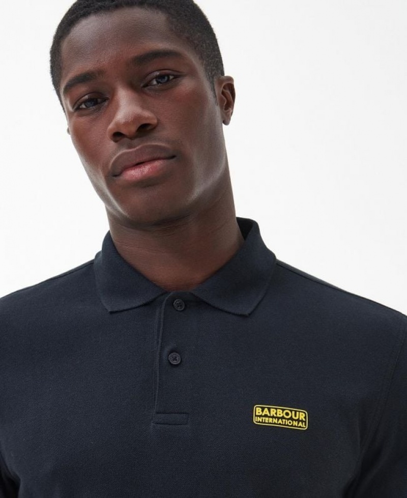 Navy Men Barbour International Polo Shirt | US-4238PMIOU