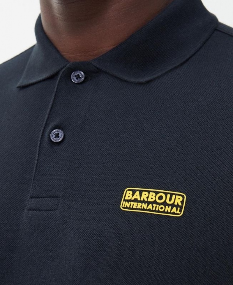 Navy Men Barbour International Polo Shirt | US-4238PMIOU