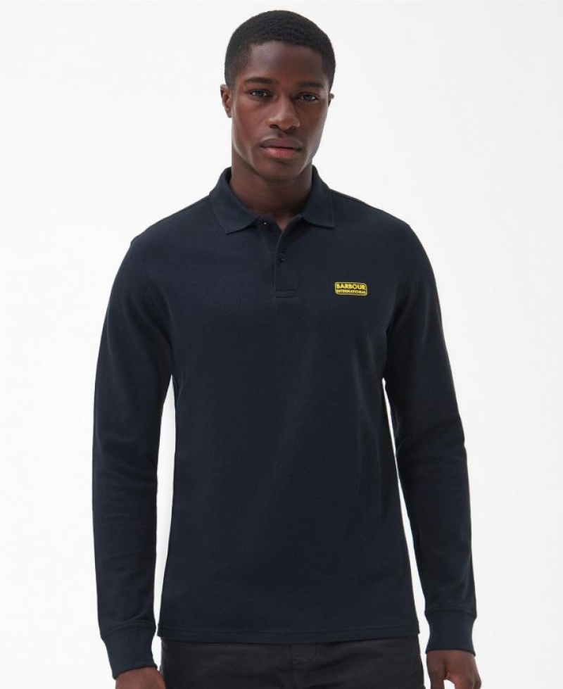 Navy Men Barbour International Polo Shirt | US-4238PMIOU