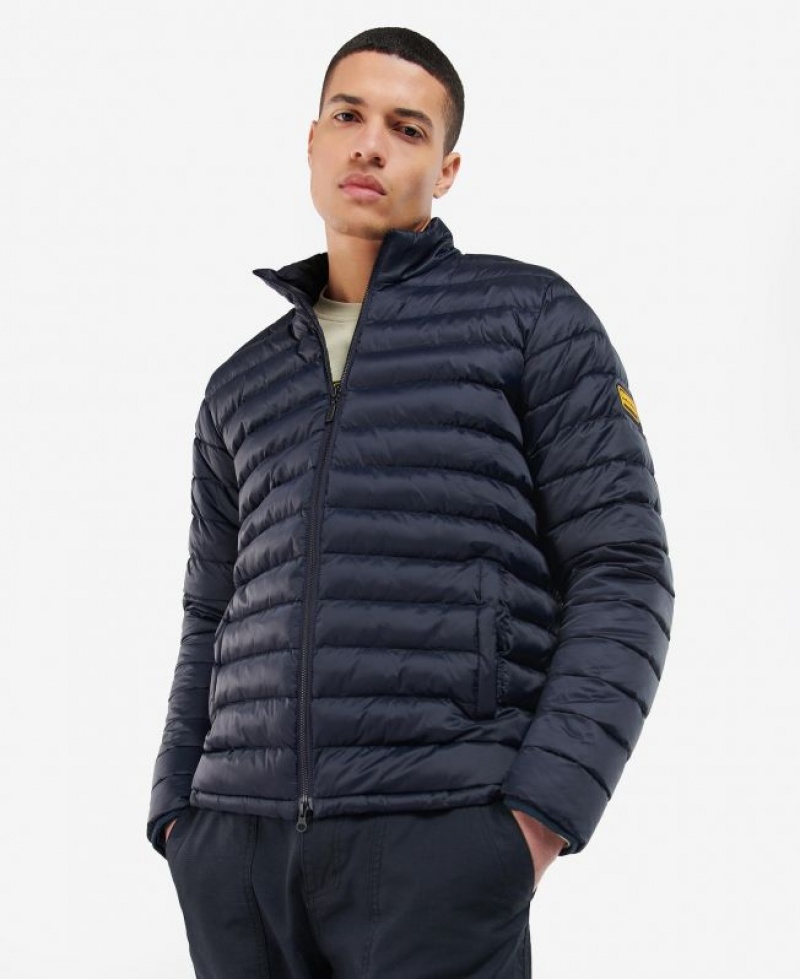 Navy Men Barbour International Racer Impeller Quilted Jacket | US-3428VGOIP