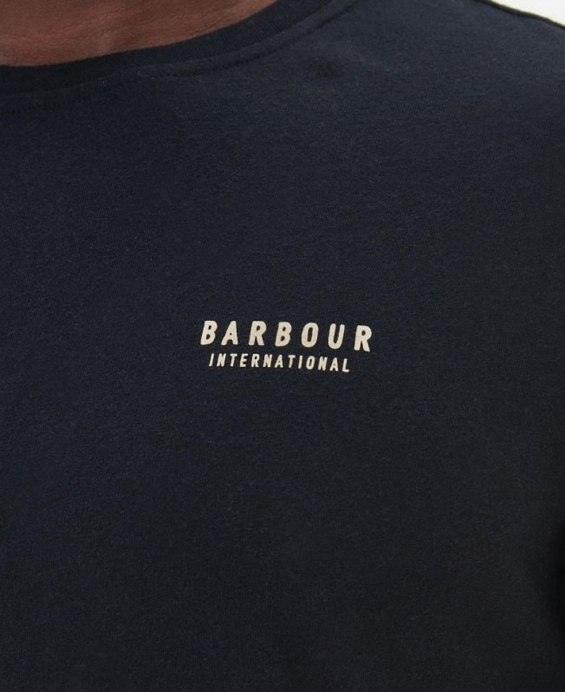 Navy Men Barbour International Rico T-Shirts | US-8031UXKOR