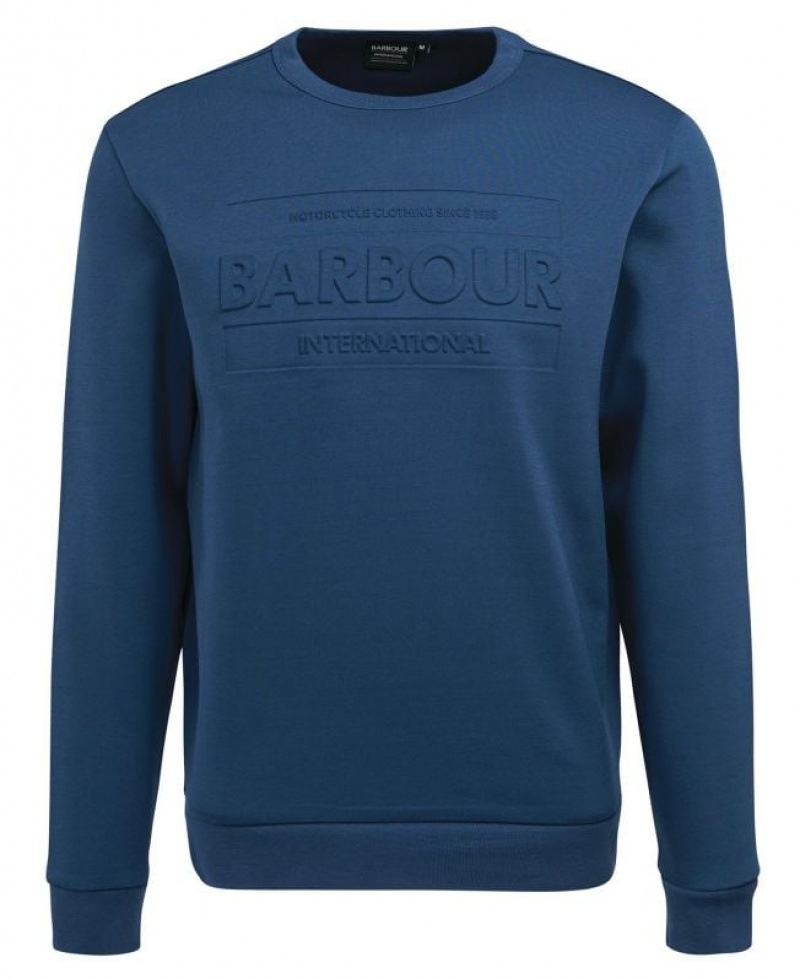 Navy Men Barbour International Stamp Sweatshirt | US-8739AGKFM