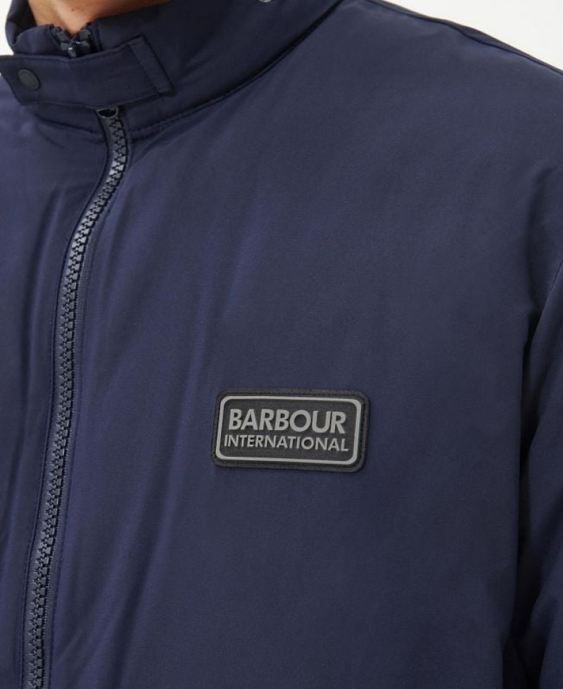 Navy Men Barbour International Station Quilted Jacket | US-3728RGKXV