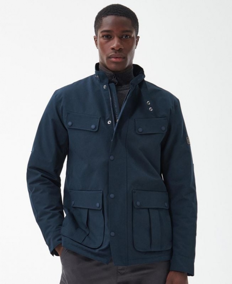 Navy Men Barbour International Tourer Duke Waterproof Jacket | US-9806SCXJF