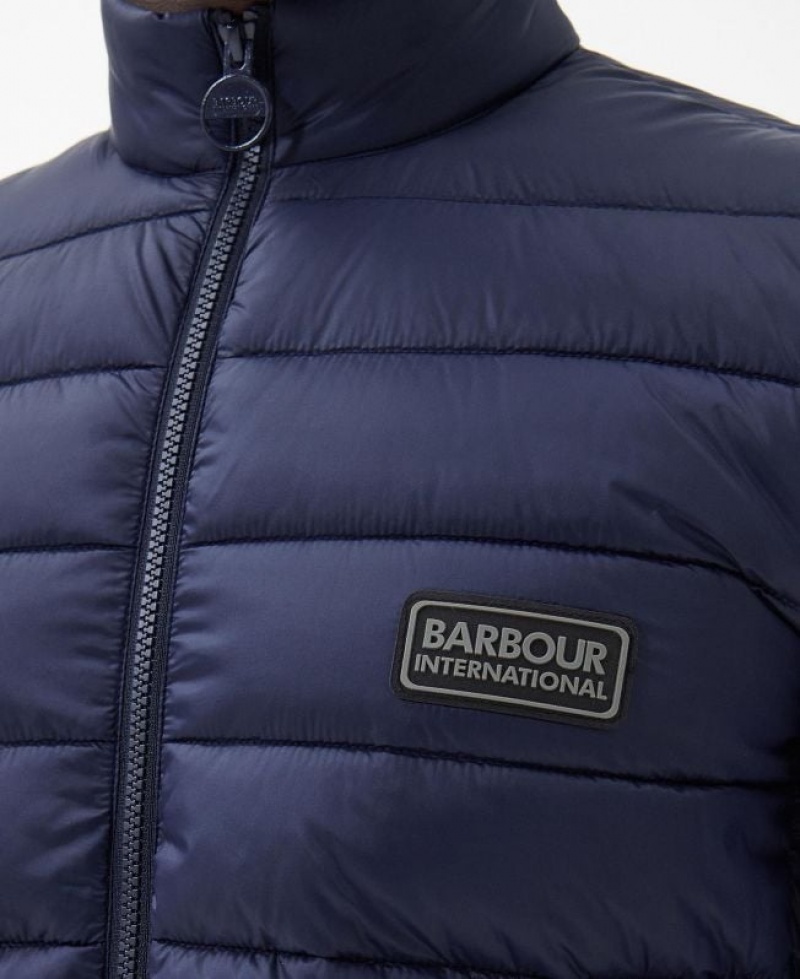 Navy Men Barbour International Tourer Reed Quilted Jacket | US-6952OFMEJ