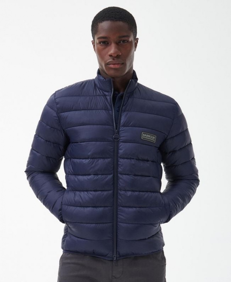 Navy Men Barbour International Tourer Reed Quilted Jacket | US-6952OFMEJ