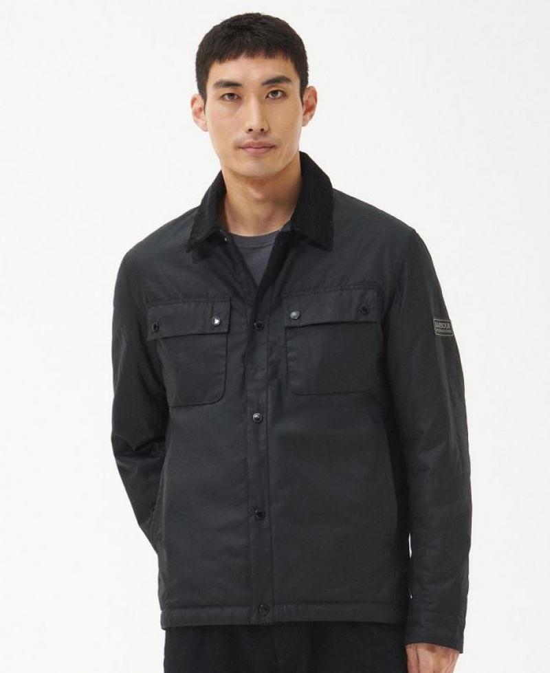 Navy Men Barbour International Tourer Waxed Jacket | US-2687BDYQS