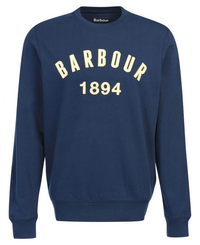 Navy Men Barbour John Crew Sweatshirt | US-9204BLKSD