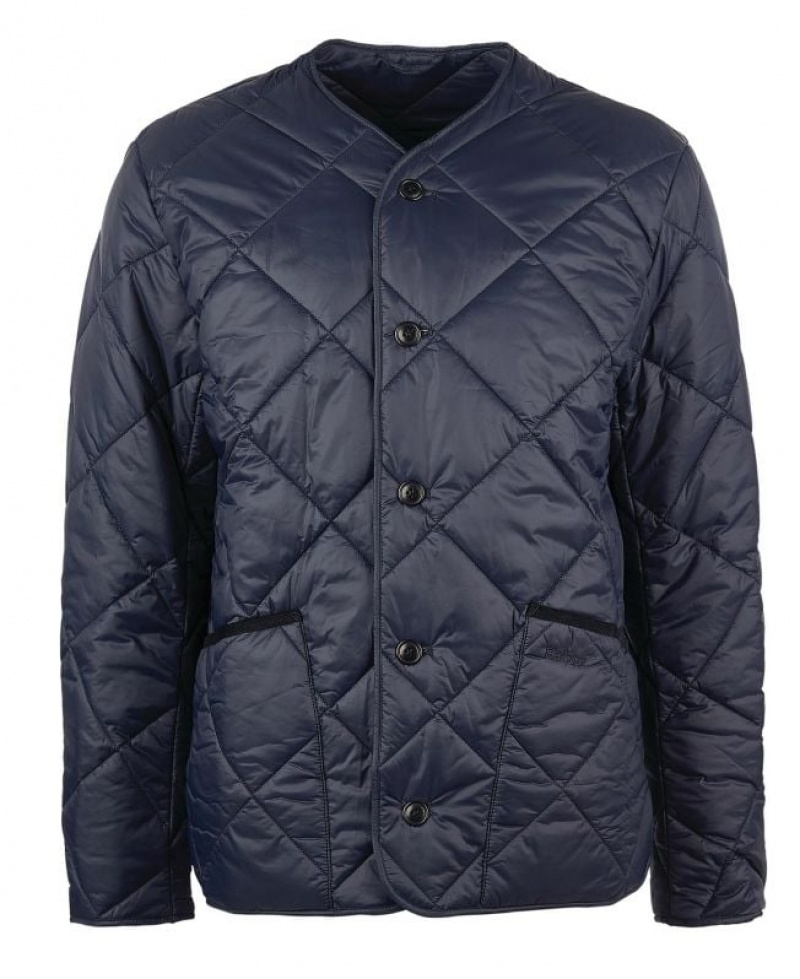 Navy Men Barbour Liddesdale Cardigan Quilted Jacket | US-0845OEJKH