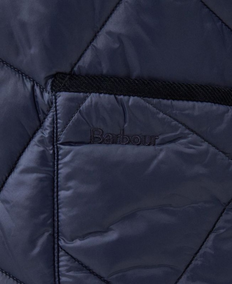 Navy Men Barbour Liddesdale Cardigan Quilted Jacket | US-0845OEJKH