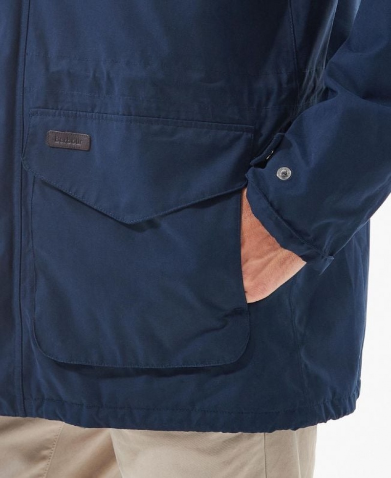 Navy Men Barbour Lonnen Waterproof Jacket | US-0247QWCIS