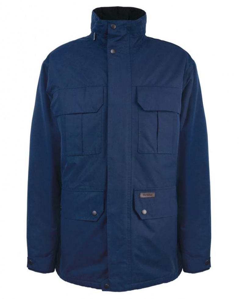 Navy Men Barbour Malcolm Waterproof Jacket | US-9374YJANT