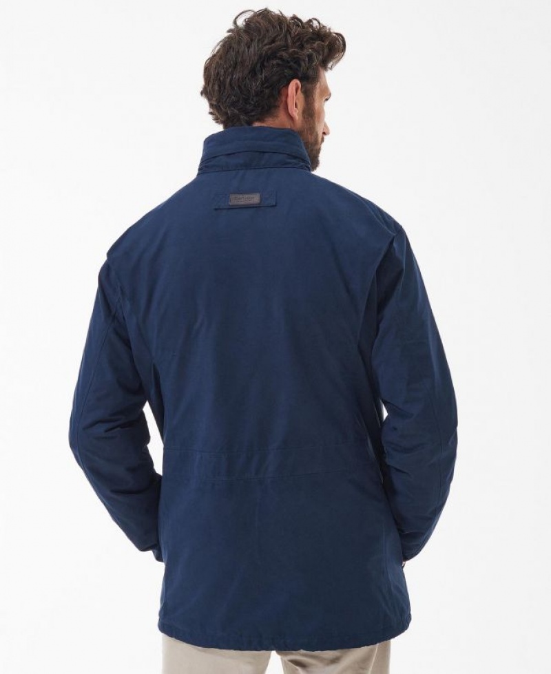 Navy Men Barbour Malcolm Waterproof Jacket | US-9374YJANT