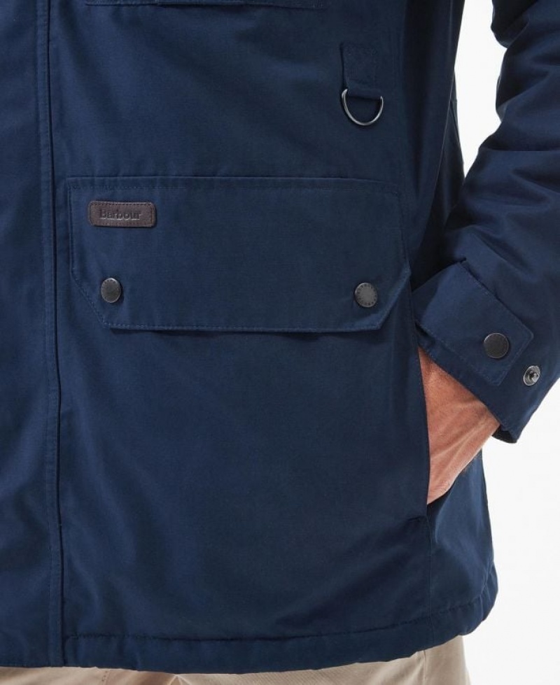 Navy Men Barbour Malcolm Waterproof Jacket | US-9374YJANT