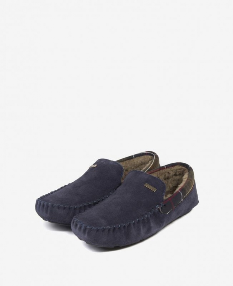 Navy Men Barbour Monty Slippers | US-4370BNPCT