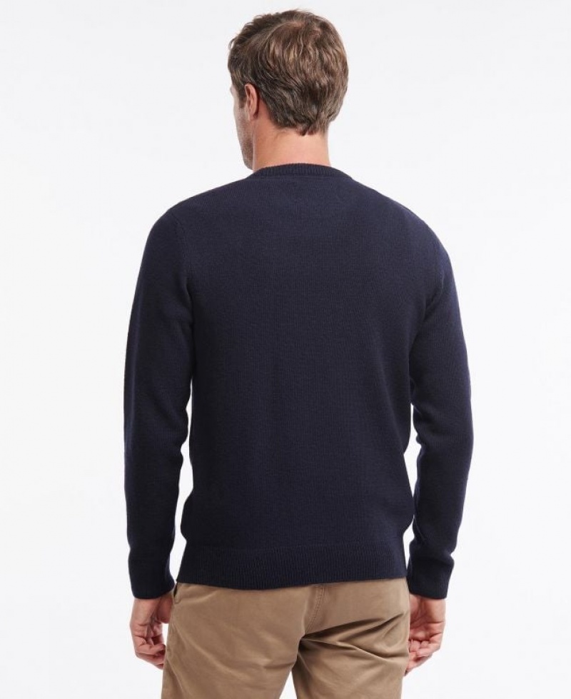 Navy Men Barbour Nelson Essential Crew Neck Sweater | US-1283BISEC