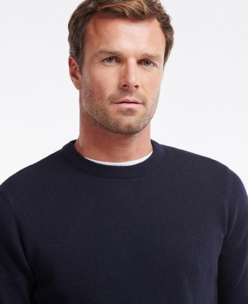 Navy Men Barbour Nelson Essential Crew Neck Sweater | US-1283BISEC