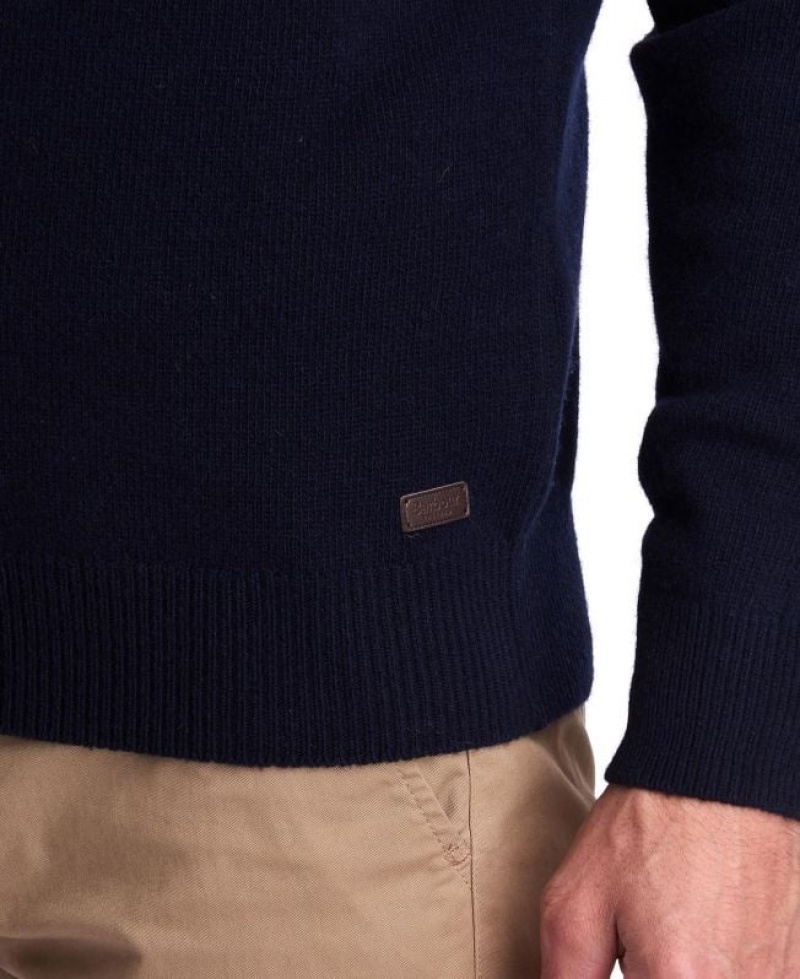 Navy Men Barbour Nelson Essential Crew Neck Sweater | US-1283BISEC