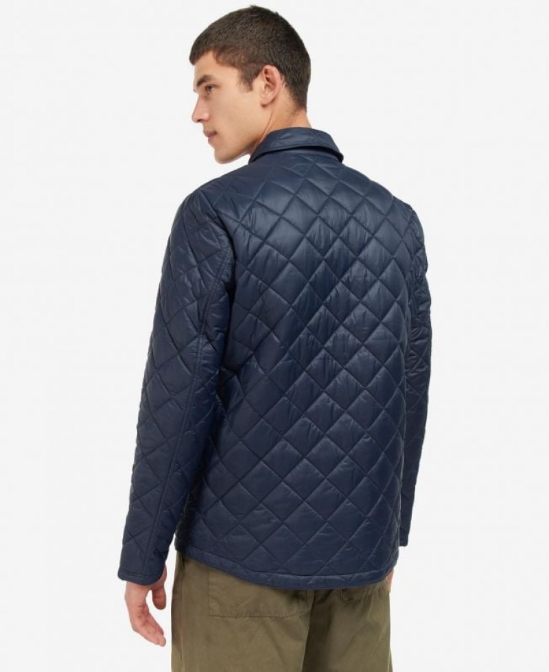 Navy Men Barbour Newbie Quilted Jacket | US-6793TXFLB