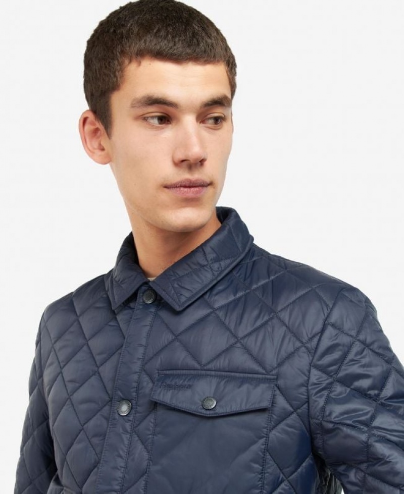 Navy Men Barbour Newbie Quilted Jacket | US-6793TXFLB