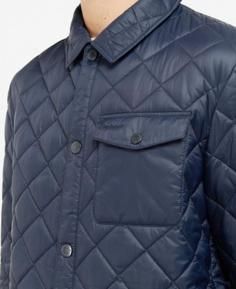 Navy Men Barbour Newbie Quilted Jacket | US-6793TXFLB