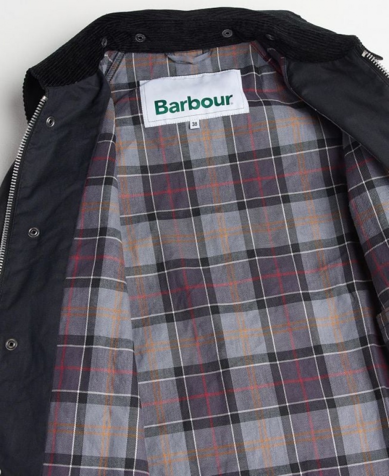 Navy Men Barbour OS Burghley Waxed Jacket | US-5987XMDEO