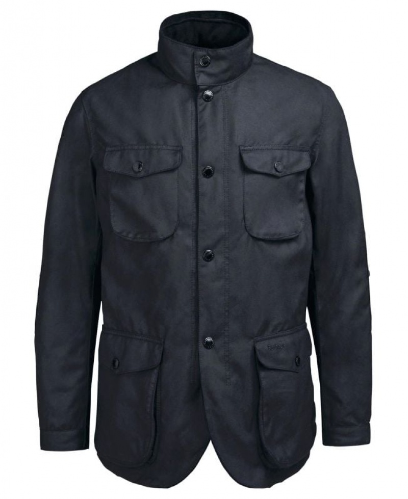 Navy Men Barbour Ogston Waxed Jacket | US-3647MACSL