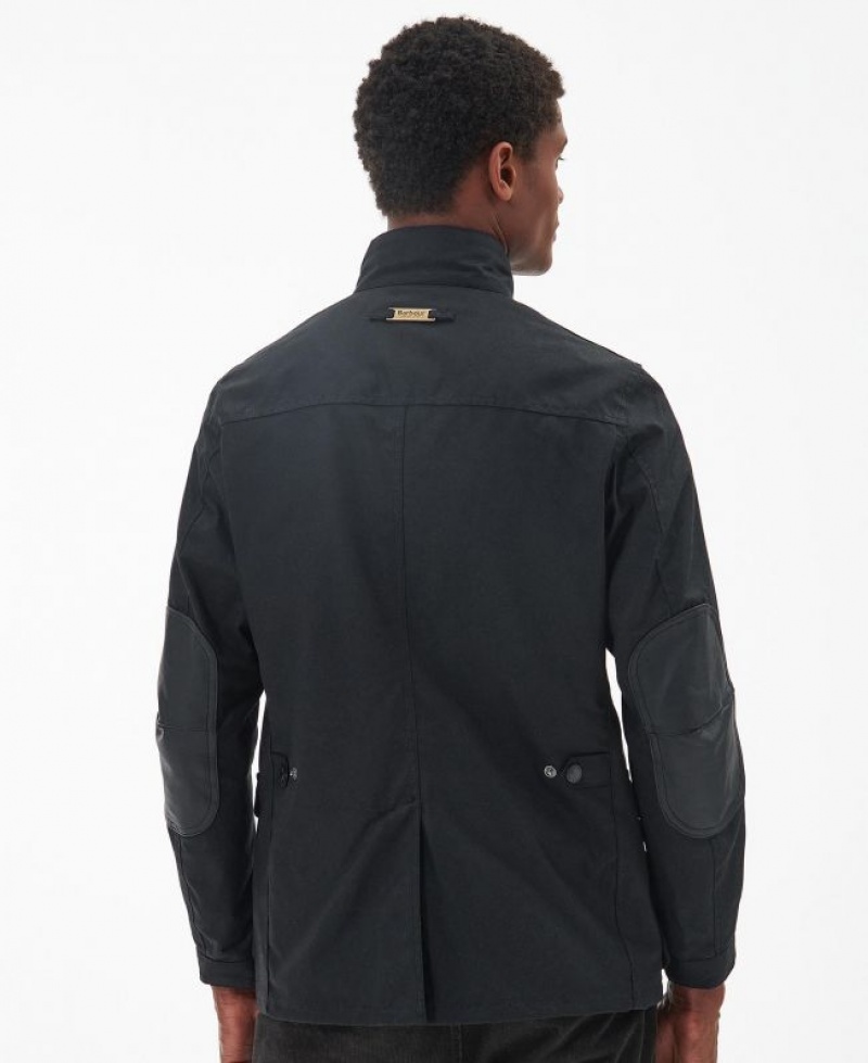 Navy Men Barbour Ogston Waxed Jacket | US-3647MACSL