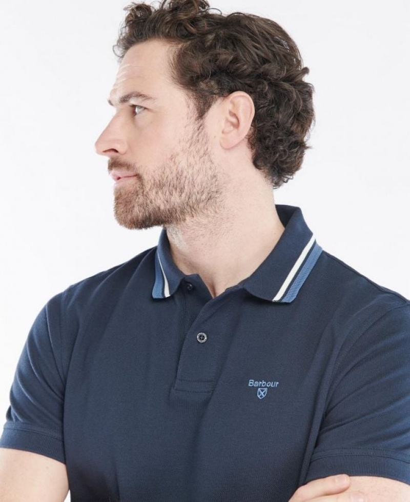 Navy Men Barbour Otterburn Polo Shirt | US-1357DICJL