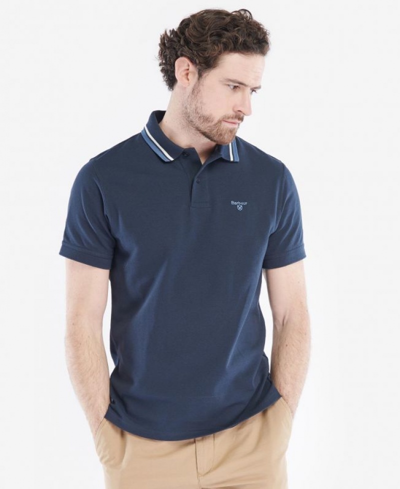 Navy Men Barbour Otterburn Polo Shirt | US-1357DICJL