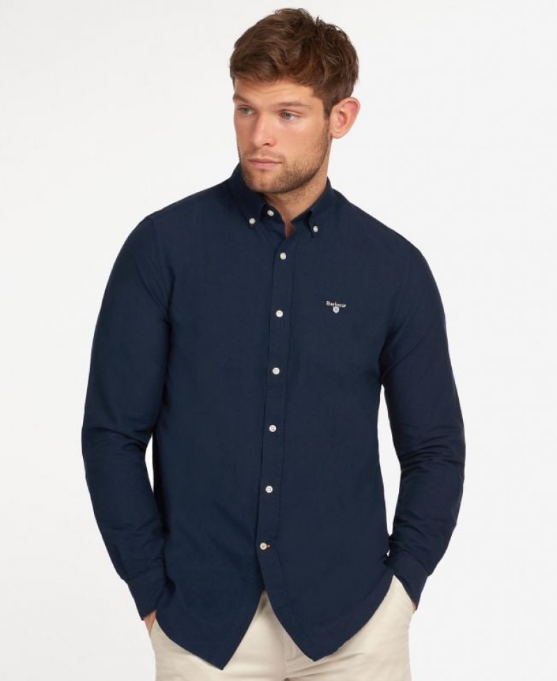 Navy Men Barbour Oxford 3 Tailored Shirts | US-3904ANBFI