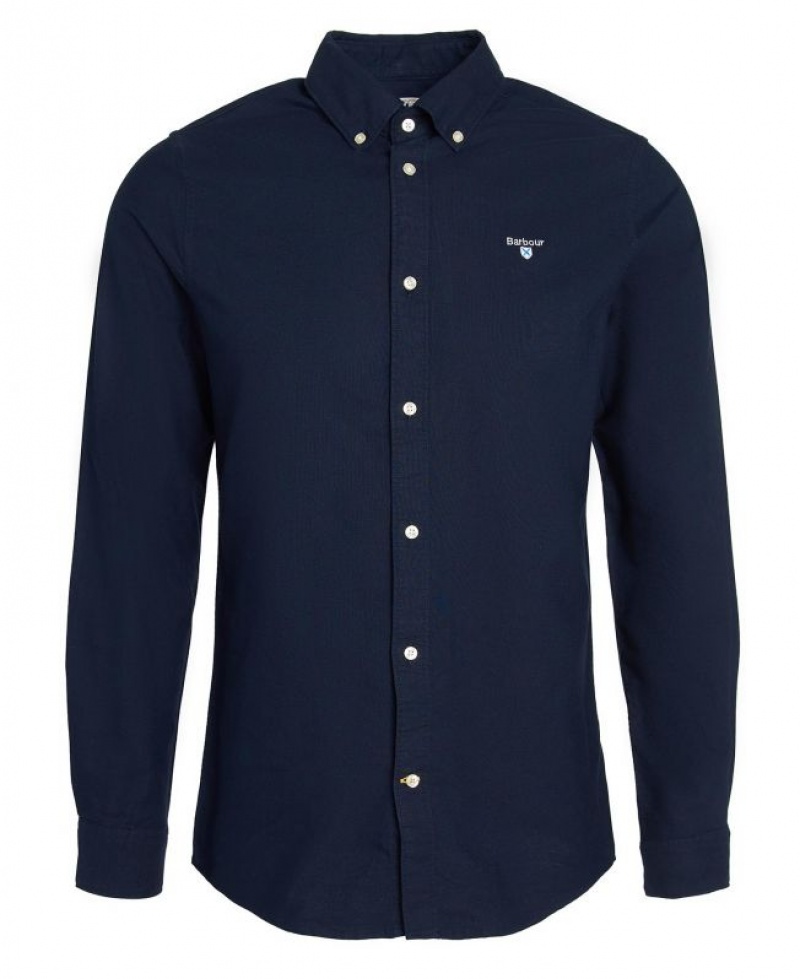 Navy Men Barbour Oxford Tailored Shirts | US-8962QYRBF