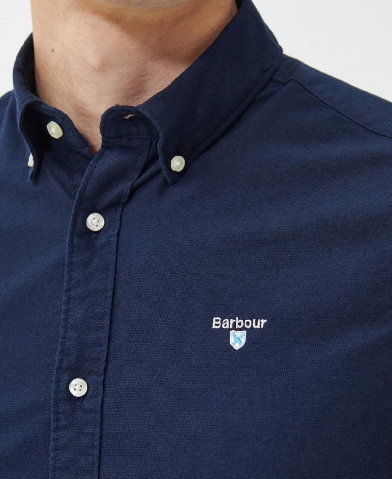 Navy Men Barbour Oxford Tailored Shirts | US-8962QYRBF