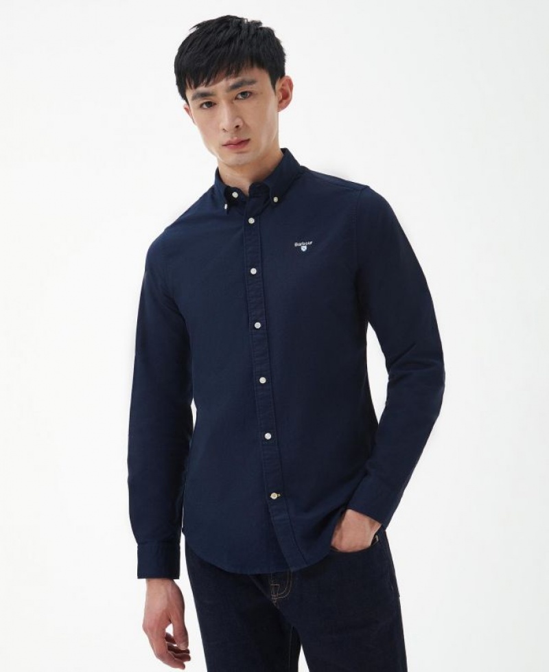 Navy Men Barbour Oxford Tailored Shirts | US-8962QYRBF