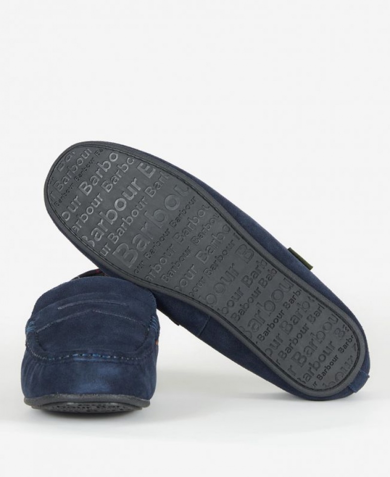 Navy Men Barbour Porterfield Slippers | US-1564KIGVS